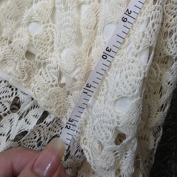 Lily Rose Cream High Low Sundress Scoop Neck Sleeveless Size Medium - Picture 4 of 4